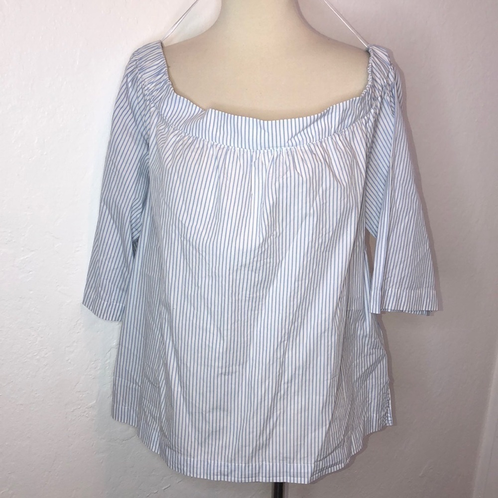 Madewell Clean Off the Shoulder Stripe Top Size L - Picture 3 of 8